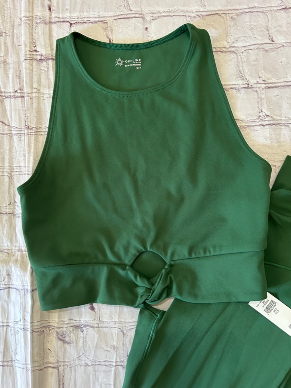 Offline By Aerie NWT Matching Set Cropped Tank & Flare pants Hunter Green Small - Picture 5 of 10